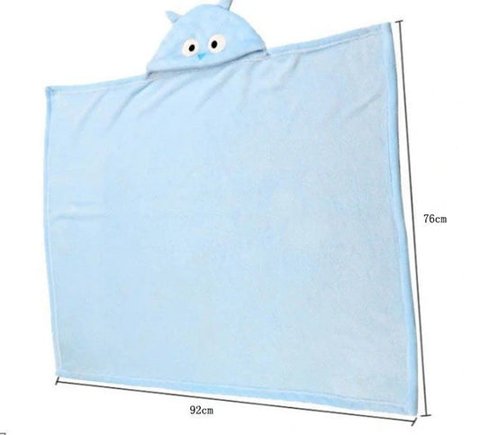 76x92cm baby fleece hooded towel bathrobe with animal shape design for newborn drying and warmth