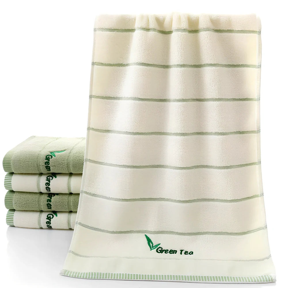 Pure cotton embroidered face towel with detailed 32-strand patterns measuring 34x74cm