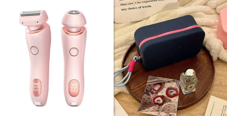 Cordless women's electric shaver with specialized square foil head and hypoallergenic blades for smooth, hair-free skin