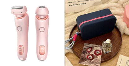 Cordless women's electric shaver with specialized square foil head and hypoallergenic blades for smooth, hair-free skin
