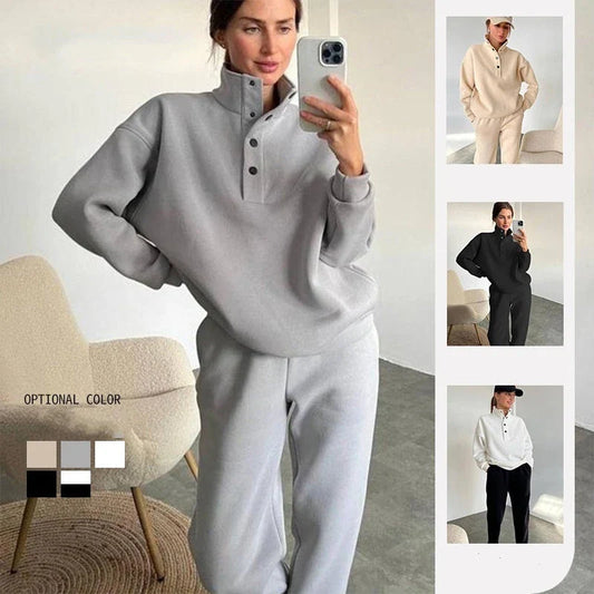 Comfy and Casual 2-Piece Loungewear Set for Women in Soft Cotton-Blend Fabric with Oversized, Relaxed Fit