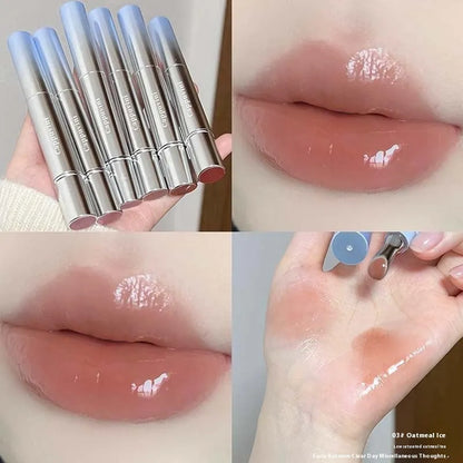 Mirror Water Light Lip Gloss in translucent shades, 12.9cm length, improves skin colour