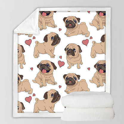 Winter double-layer thick blanket with puppy series design measuring 150x200cm