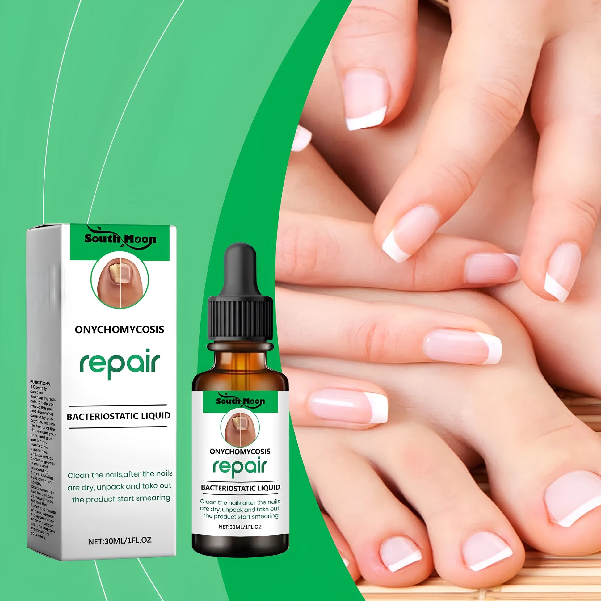 30ml bottle of nail nursing solution for gentle daily cleaning and maintenance
