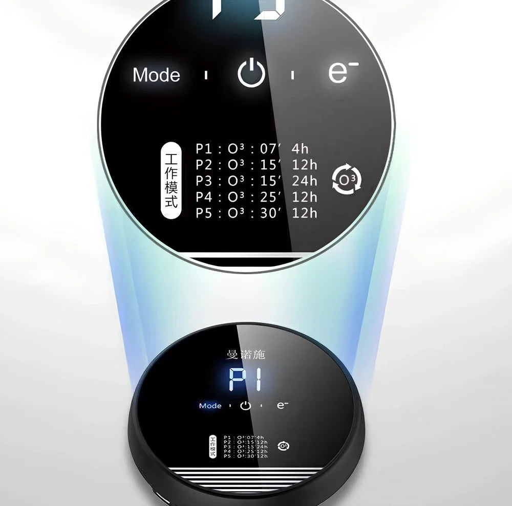 Black bedroom air purifier with touch control panel and compact design for home use