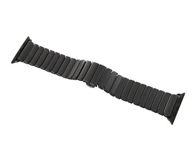 Ceramic chain strap for Apple Watch in black or white colour options