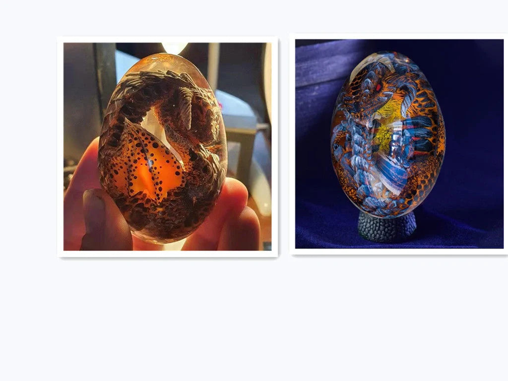 Lava Dragon Egg Desktop Decoration Dinosaur Egg Resin Crafts in various colors and styles