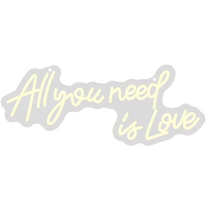 LED neon bedroom sign with warm white lighting measuring 580x230mm with acrylic housing