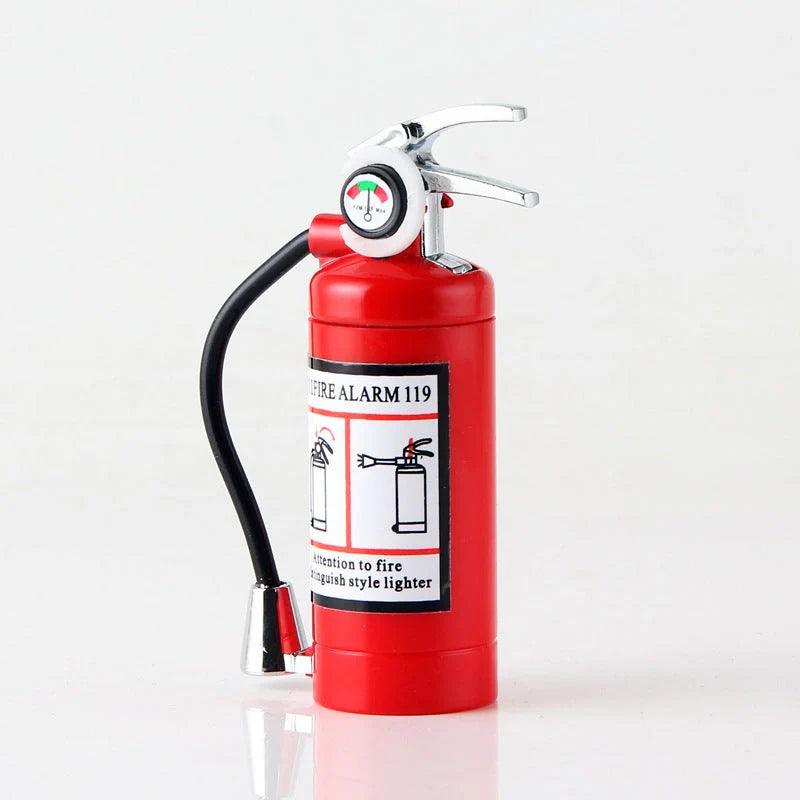 Creative fire extinguisher-shaped lighter in red with light, refillable and eco-friendly