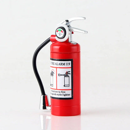 Creative fire extinguisher-shaped lighter in red with light, refillable and eco-friendly