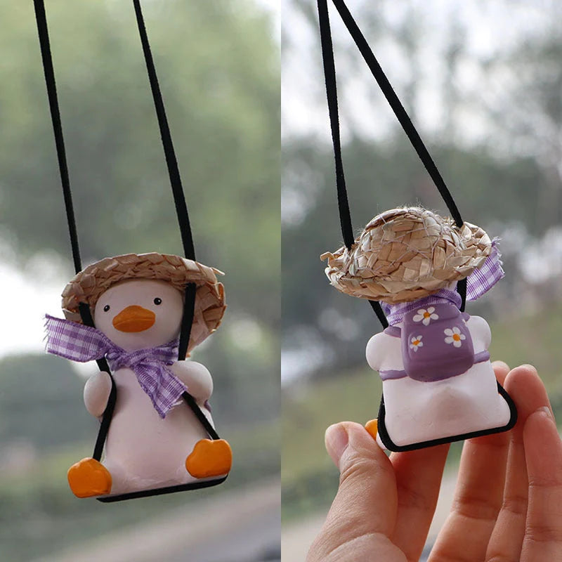 Car Swing Duck Ornament in various designs for rearview mirror decoration
