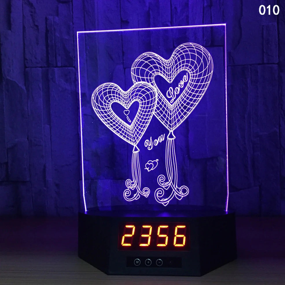 Blue dolphin-shaped table lamp with glowing 3D design and remote control on wooden surface