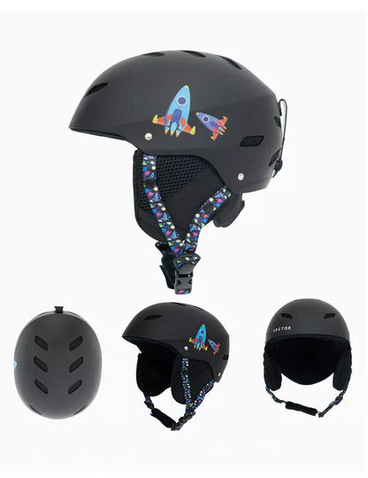 Child ski protective helmet in various colors with EPS+ABS hard shell for safety