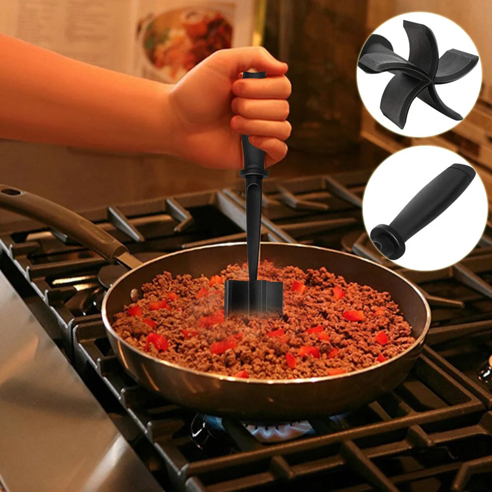Nylon meat chopper for efficient cooking, heat-resistant and dishwasher safe