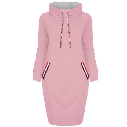 Elegant long sleeve party dress with high collar in a variety of colors and sizes