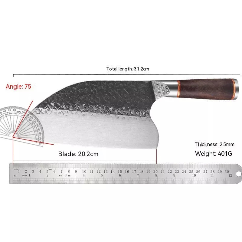 Forged Hammer Pattern Cutting Tool Stainless Steel Set with various knives and sheaths