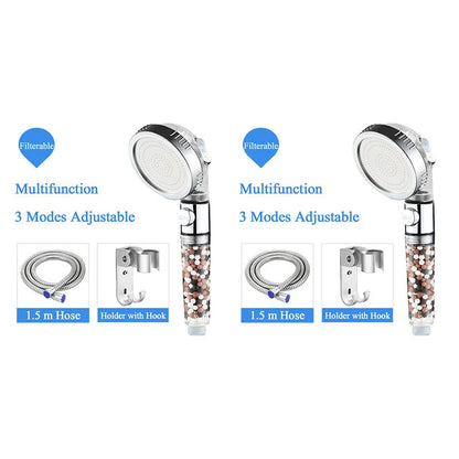 Household Negative Ion Pressurized Shower Head with adjustable modes and water-saving feature