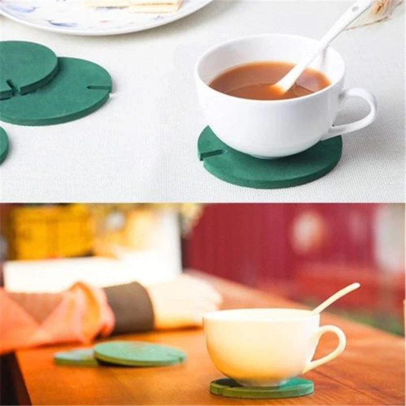 Hhomeenjoy Cute and Practical Cactus-Shaped Coaster Set for Hot and Cold Drinks