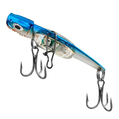 Luminous Metal Vib electronic fishing lure showing glow-in-the-dark features and metal vibration components