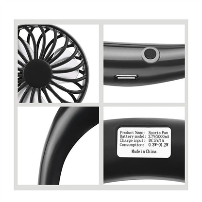 Portable USB charging fan with hanging neck design in various colors