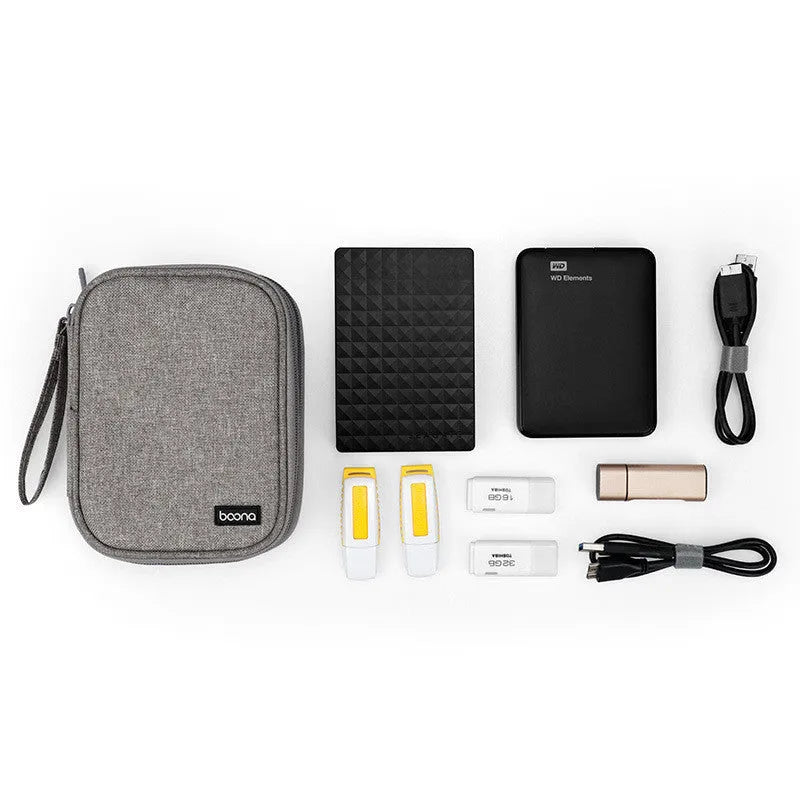 2.5-inch mobile hard disk protective Oxford cloth cover in grey and black colour options