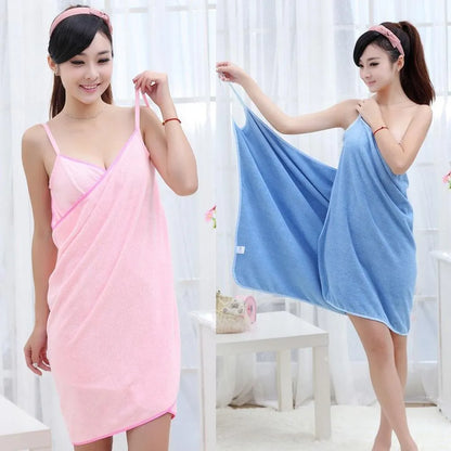 Polyester beach towel dress shown in blue colour with S and L size options for summer beach use