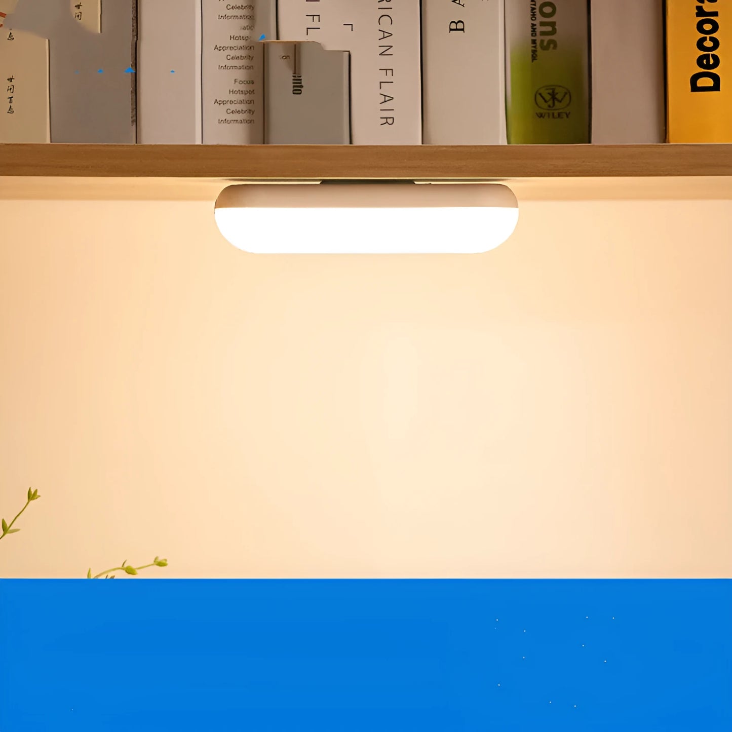 Compact magnetic LED table lamp with stepless dimming and 14.9cm length for desk and home use