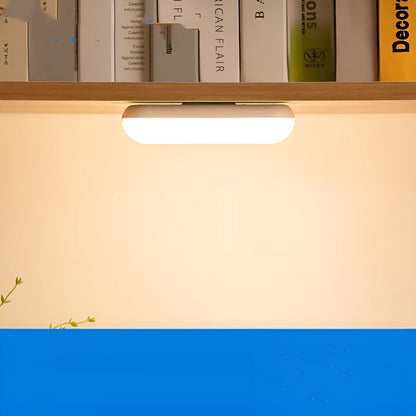 Compact magnetic LED table lamp with stepless dimming and 14.9cm length for desk and home use