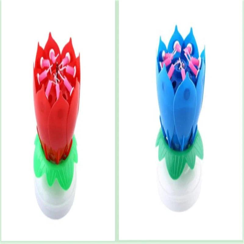 Musical Lotus Candles in various colors with a unique lotus design and music feature