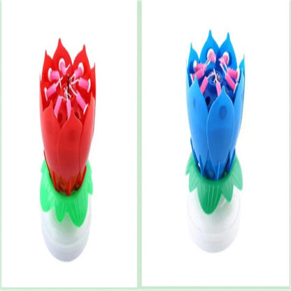 Musical Lotus Candles in various colors with a unique lotus design and music feature