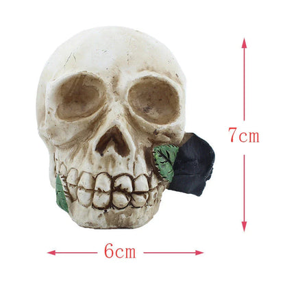 Spooky Skull Lamp with LED lighting, ghastly skeleton design, and semi-transparent resin finish for Halloween decor