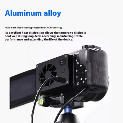 Black aluminium alloy PC cooling radiator with integrated fan, dimensions 89mm by 52mm by 25.95mm.