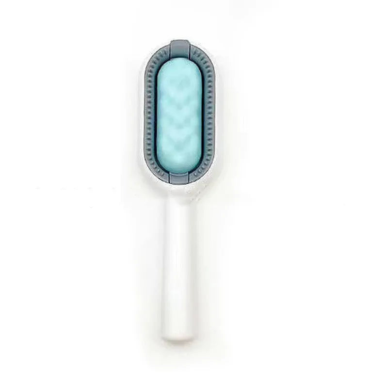Green plastic pet hair removal comb with disposable wipes for cats and dogs