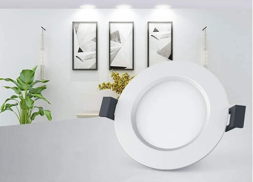 White smart Bluetooth ceiling light with embedded installation and smartphone control