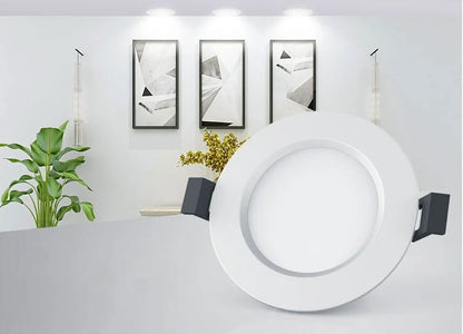 White smart Bluetooth ceiling light with embedded installation and smartphone control