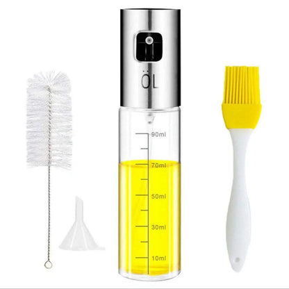 Stainless steel cooking oil spray bottle with scale for healthy cooking