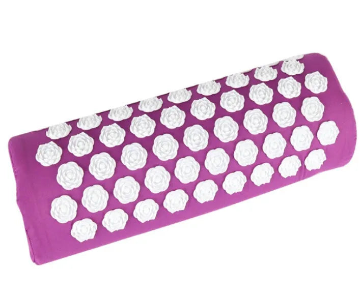 Lotus-shaped acupressure mat and pillow set in blue colour for massage therapy