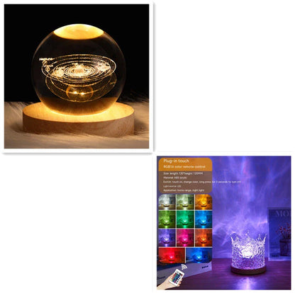 Mesmerizing water wave ambient LED table lamp with remote control, creating a serene and calming atmosphere in any room