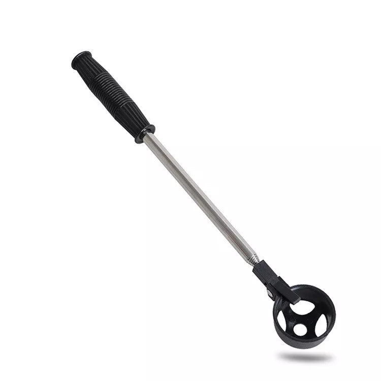 Adjustable golf ball picker in black and orange, extending up to 208cm