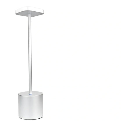 Gold LED table lamp with 38.5cm aluminium body and acrylic shadow showing 20 LED beads
