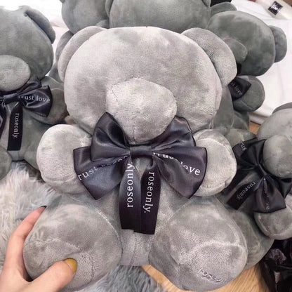 Grey teddy bear plush toy with PP cotton filling, measuring 36cm in height, on a neutral background
