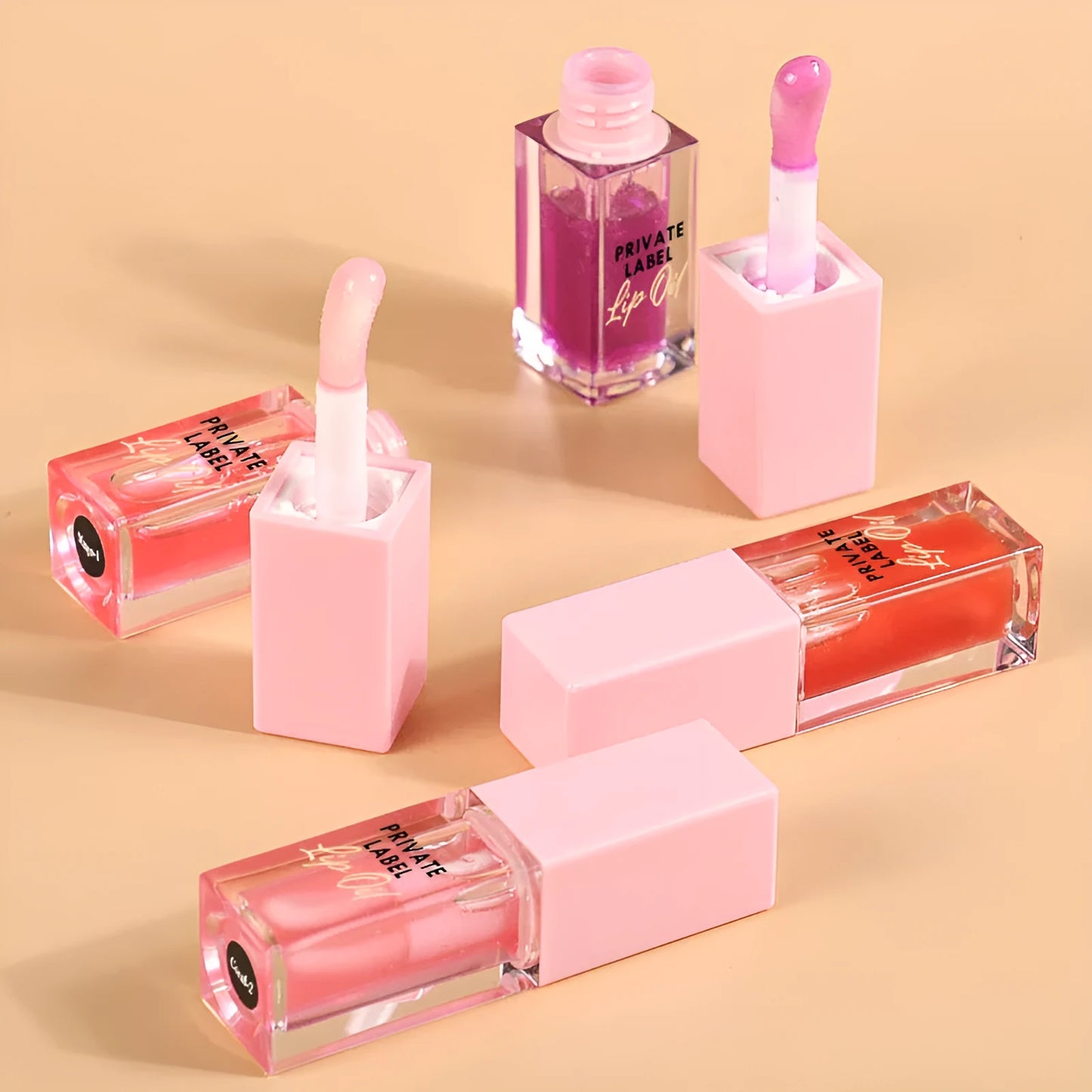 Women's simple natural transparent lip gloss tube with 6ml net content in fruity shades