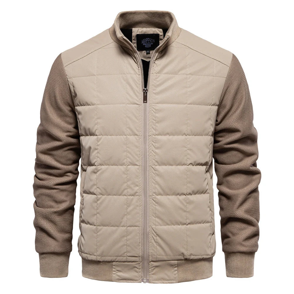 Men's stylish winter stand collar zipper jacket in various colors