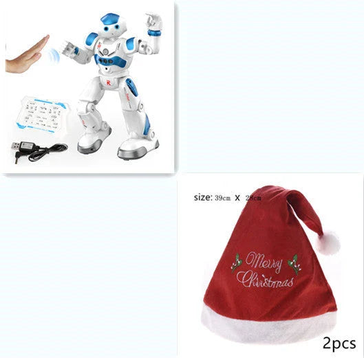 A remote-controlled robot toy with music and dance features, designed for children's entertainment and engagement.