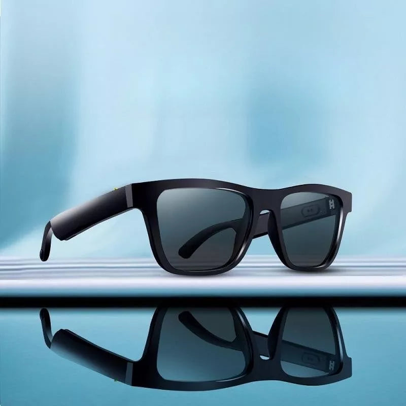 Black and Transparent Bluetooth Smart Glasses with TR90 Frame