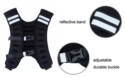 High-grade weight-bearing vest for running and physical training in black and blue