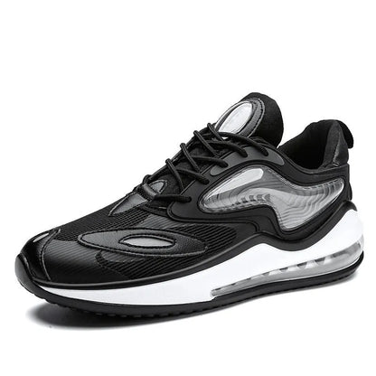 Men's casual summer shoes in Space Black with air cushion and elevated rubber sole
