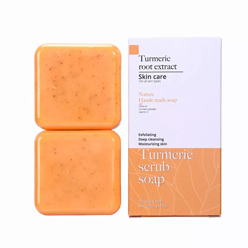 Handmade turmeric cleansing soap with natural ingredients for all skin types