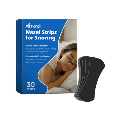 Anti-snoring nasal sticker strips pack containing 30 individual adhesive patches
