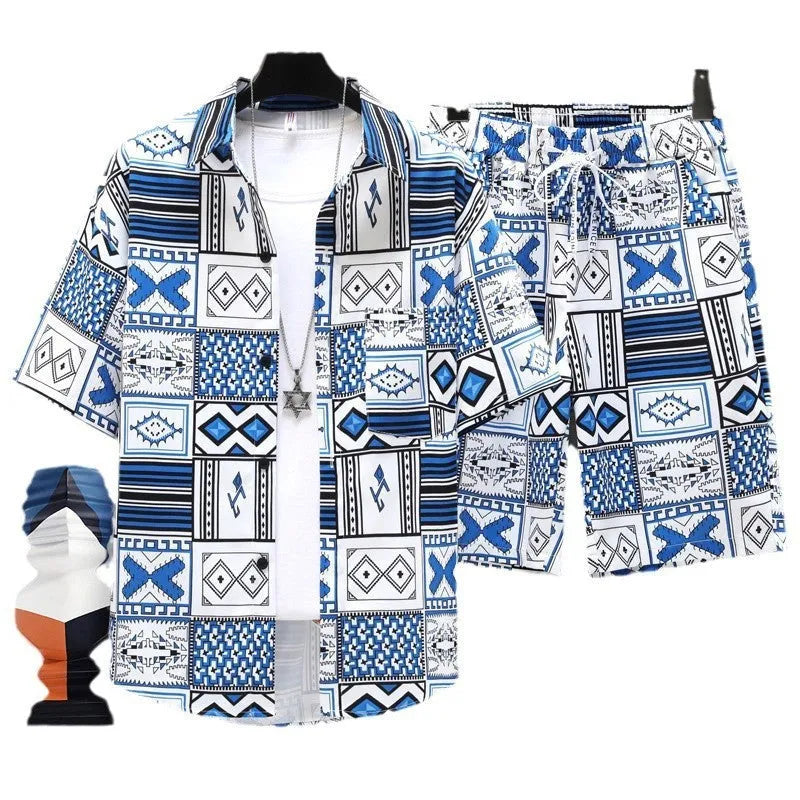 Men's polyester short sleeve top and shorts set in various colours, sizes S to 6XL